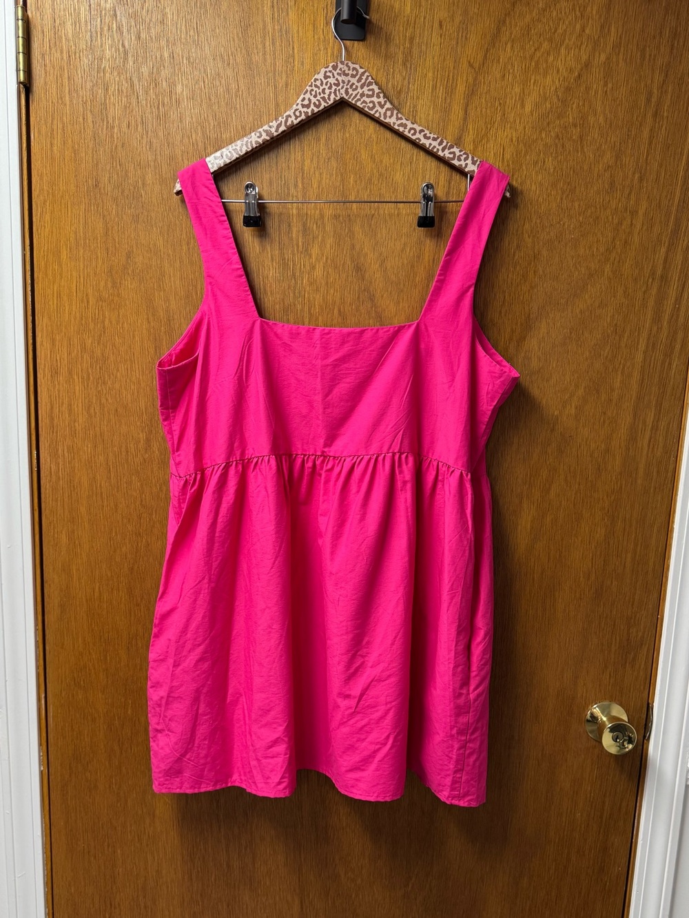 Anthropologie Daily Practice Sleeveless Split-Neck Mini Dress Hot Pink XL NEW - Picture 12 of 14
